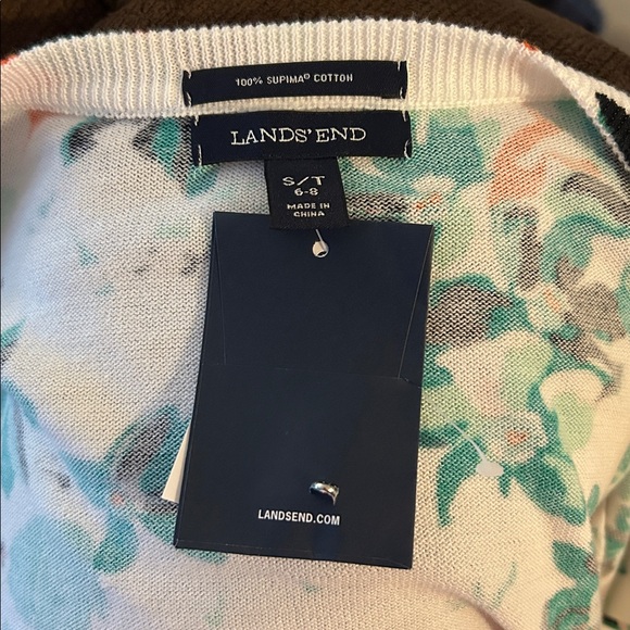 NWT Lands End Green Floral Cardigan - Women’s Size Small - Picture 4 of 7